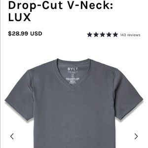 BYLT Drop cut V-neck lid, size large